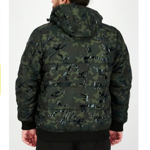 Guess Camouflage Puffer Jacket Size M - Picture 3 of 14